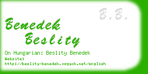 benedek beslity business card